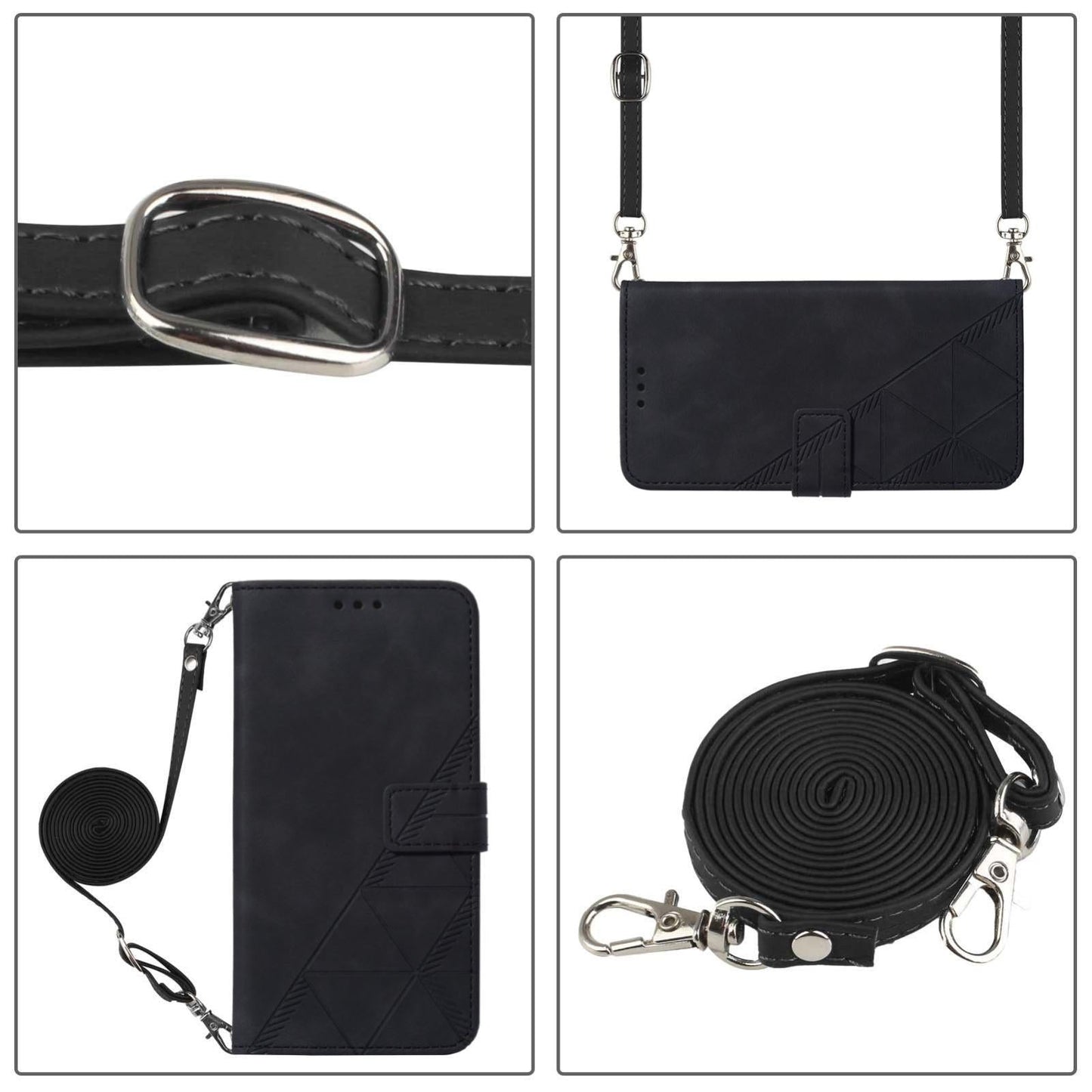 For vivo V50 Lite 5G Crossbody 3D Embossed Flip Leather Phone Case(Black)