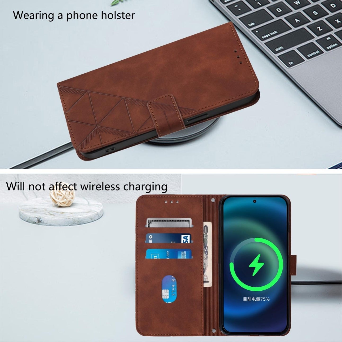 For vivo V50 Lite 5G Crossbody 3D Embossed Flip Leather Phone Case(Brown)
