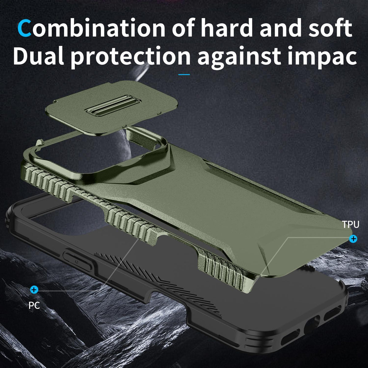 Compatible with iPhone 18 Pro Max Sliding Camshield Phone Case - Alpine Green