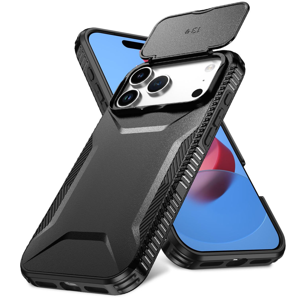 Compatible with iPhone 18 Pro Max Sliding Camshield Phone Case - Black