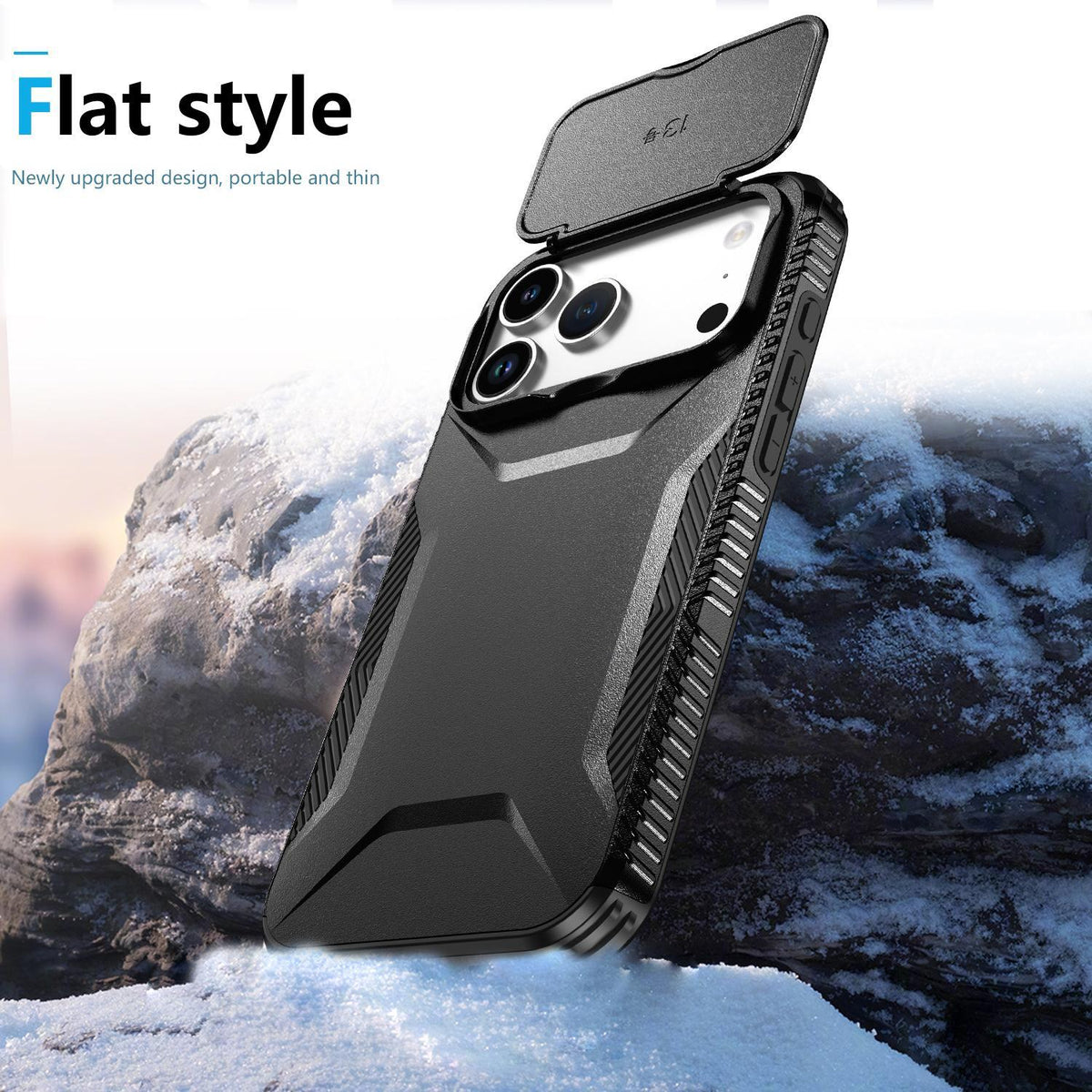 Compatible with iPhone 18 Pro Max Sliding Camshield Phone Case - Black