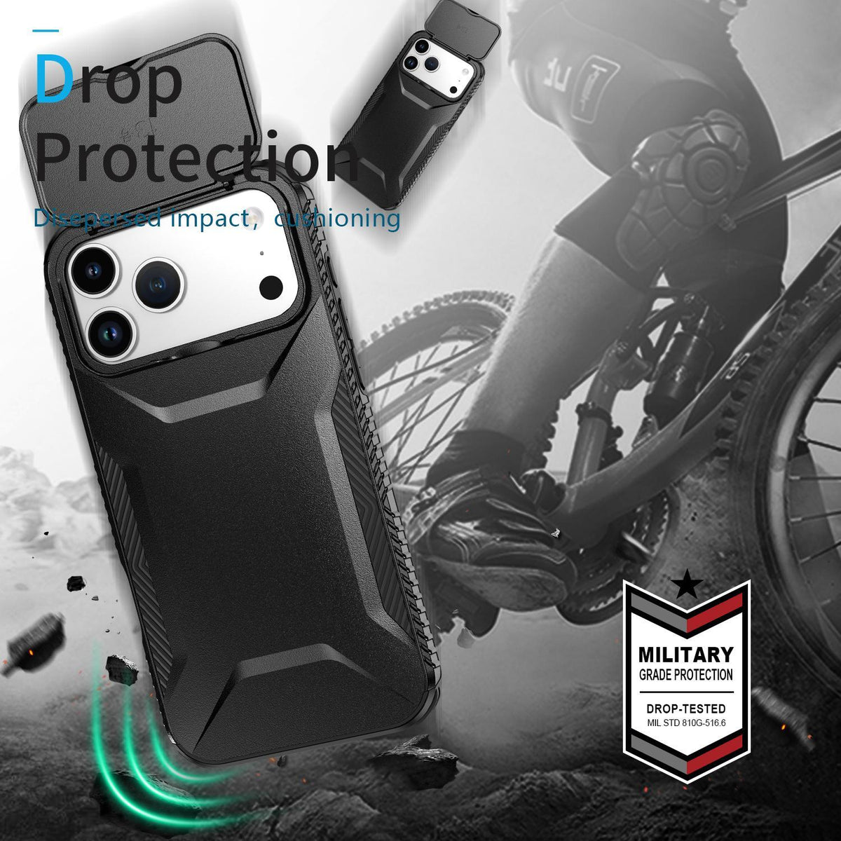 Compatible with iPhone 18 Pro Sliding Camshield Phone Case - Black