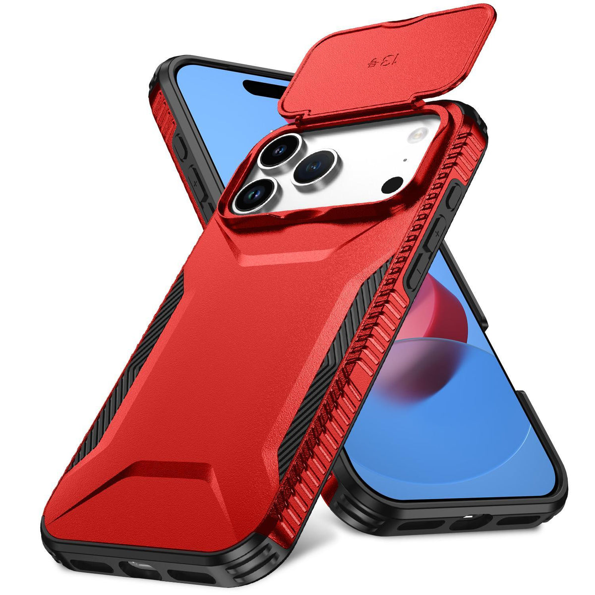 Compatible with iPhone 18 Pro Sliding Camshield Phone Case - Red