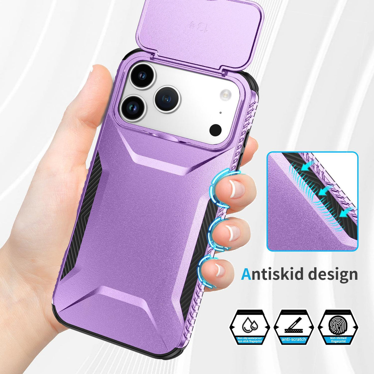 Compatible with iPhone 18 Pro Sliding Camshield Phone Case - Purple