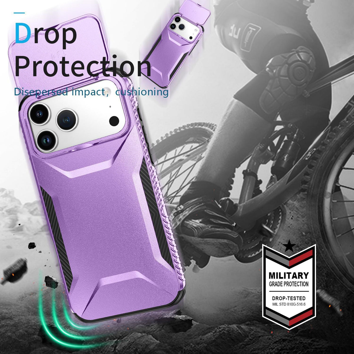 Compatible with iPhone 18 Pro Sliding Camshield Phone Case - Purple