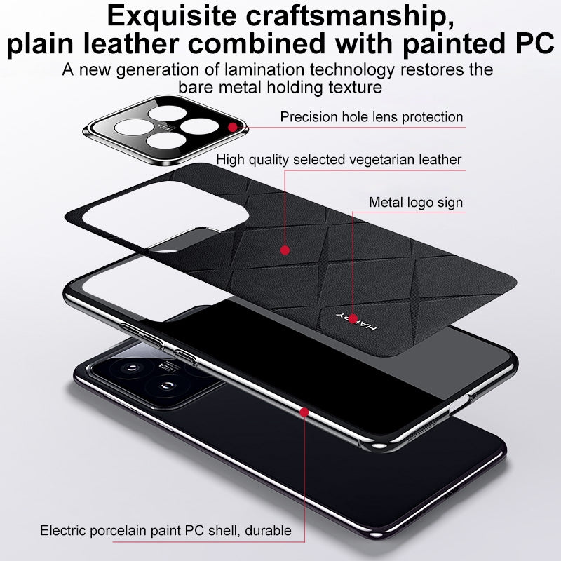 For Xiaomi 15 Pro Plain Leather PC Phone Case(Black)