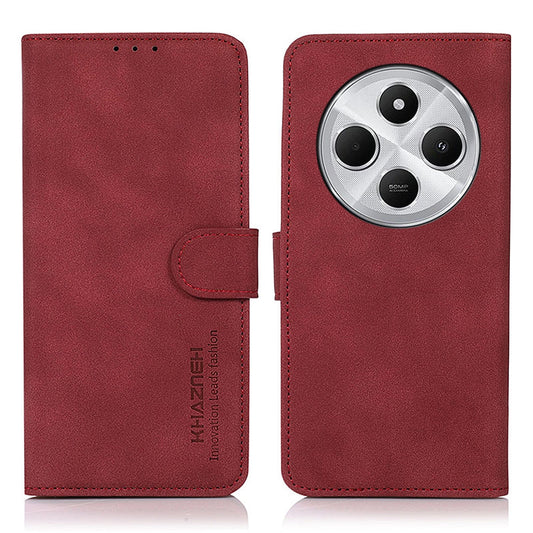 For Redmi 14C 4G KHAZNEH Matte Texture Leather Phone Case(Red)