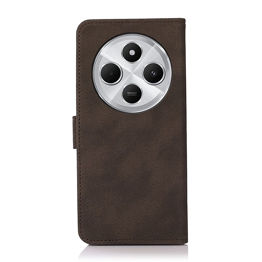 For Redmi 14C 4G KHAZNEH Matte Texture Leather Phone Case(Brown)