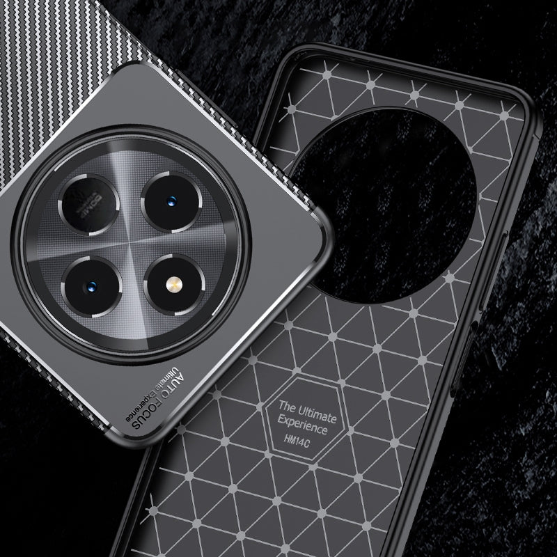 For  Redmi 14C 4G Carbon Fiber Texture Shockproof TPU Phone Case(Black)