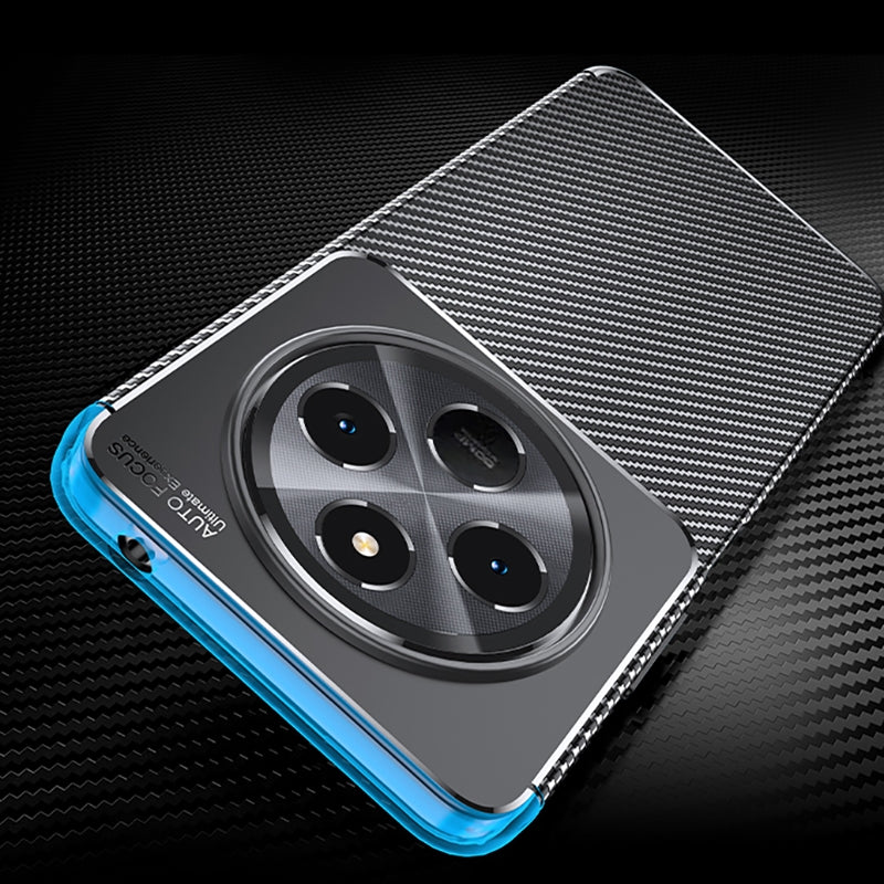 For  Redmi 14C 4G Carbon Fiber Texture Shockproof TPU Phone Case(Black)