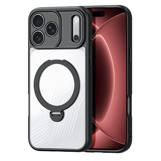 Compatible with iPhone 18 Pro Max DUX DUCIS Aimo Mag Series MagSafe Ring Holder Frosted Phone Case - Black