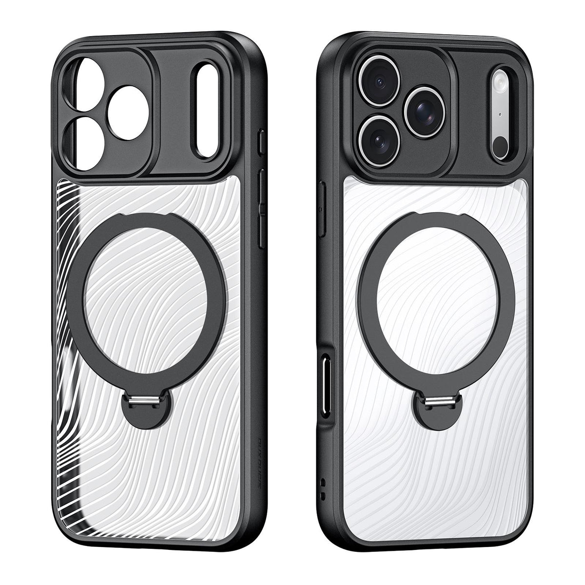 Compatible with iPhone 18 Pro Max DUX DUCIS Aimo Mag Series MagSafe Ring Holder Frosted Phone Case - Black