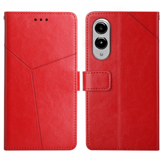 For Samsung Galaxy S25 Edge 5G Y-shaped Pattern Flip Leather Phone Case(Red)