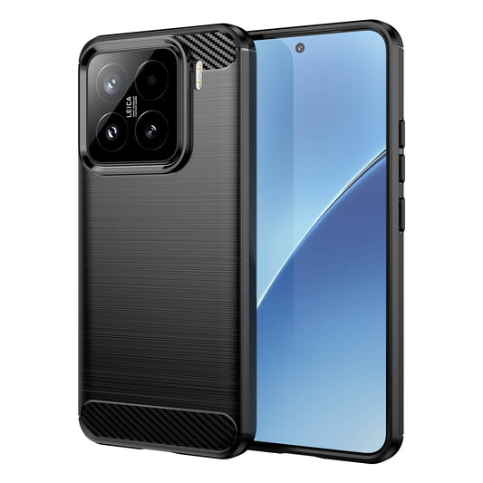 For Xiaomi 15 Carbon Fiber Brushed Texture TPU Phone Case(Black)