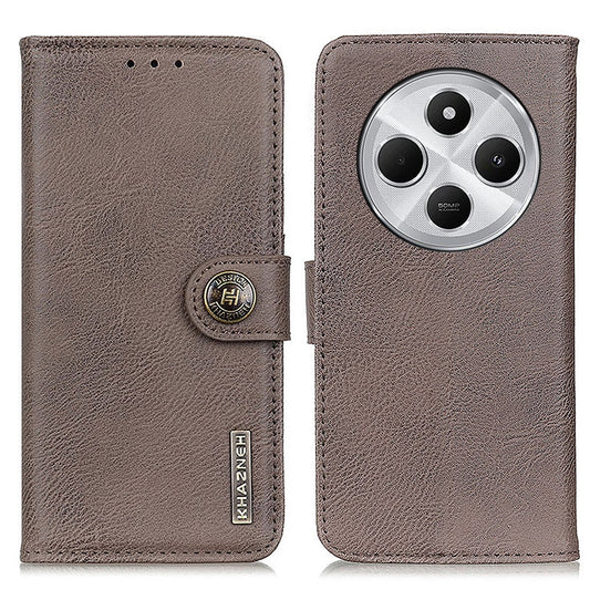 For Redmi 14C 4G KHAZNEH Cowhide Texture Horizontal Flip Leather Phone Case(Khaki)