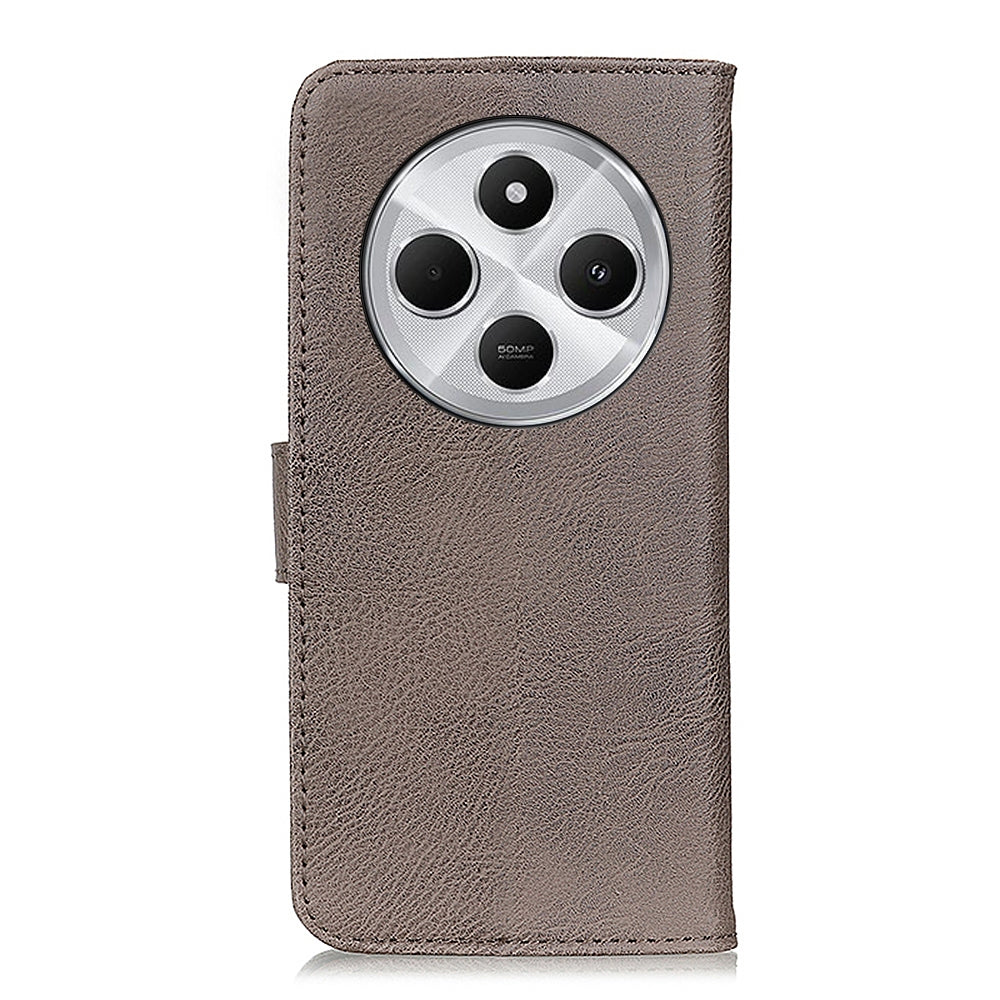 For Redmi 14C 4G KHAZNEH Cowhide Texture Horizontal Flip Leather Phone Case(Khaki)
