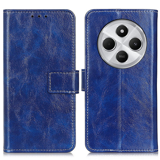 For Redmi 14C 4G Retro Crazy Horse Texture Leather Phone Case(Blue)