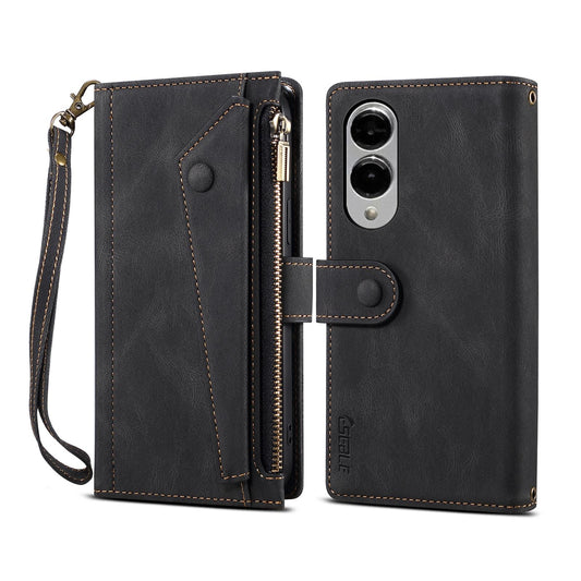 For Samsung Galaxy S25 Edge 5G ESEBLE Retro Frosted RFID Flip Leather Phone Case(Black)