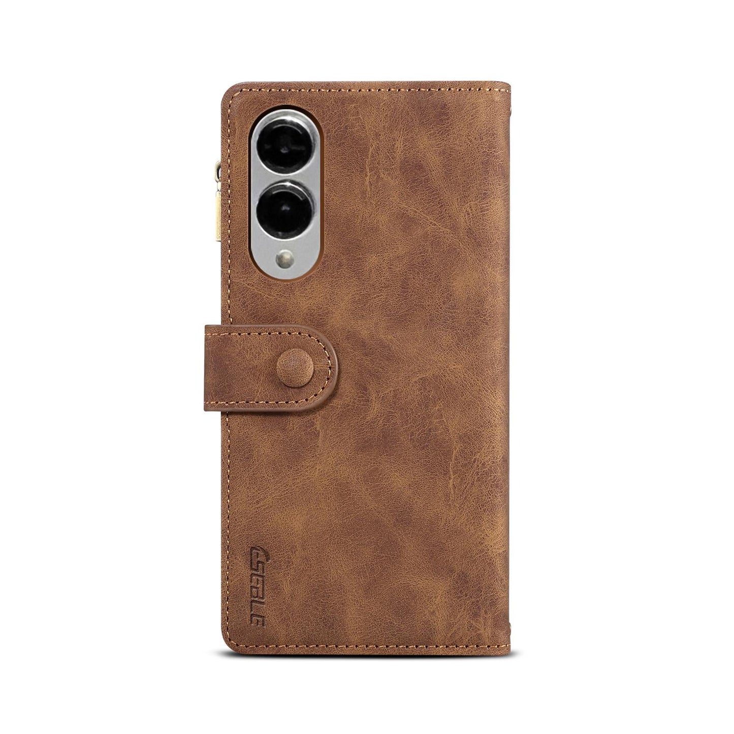 For Samsung Galaxy S25 Edge 5G ESEBLE Retro Frosted RFID Flip Leather Phone Case(Brown)