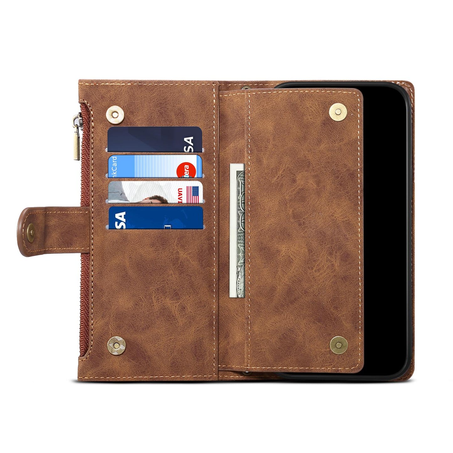 For Samsung Galaxy S25 Edge 5G ESEBLE Retro Frosted RFID Flip Leather Phone Case(Brown)