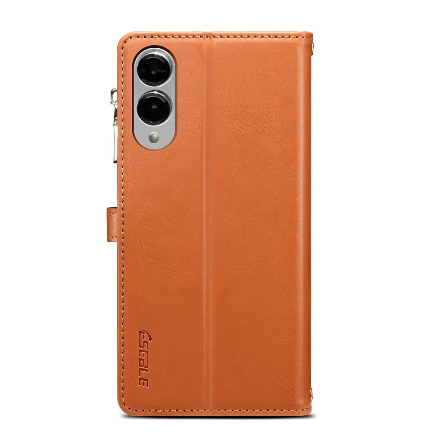 For Samsung Galaxy S25 Edge 5G ESEBLE Star Series Lanyard Zipper Wallet RFID Leather Case(Brown)