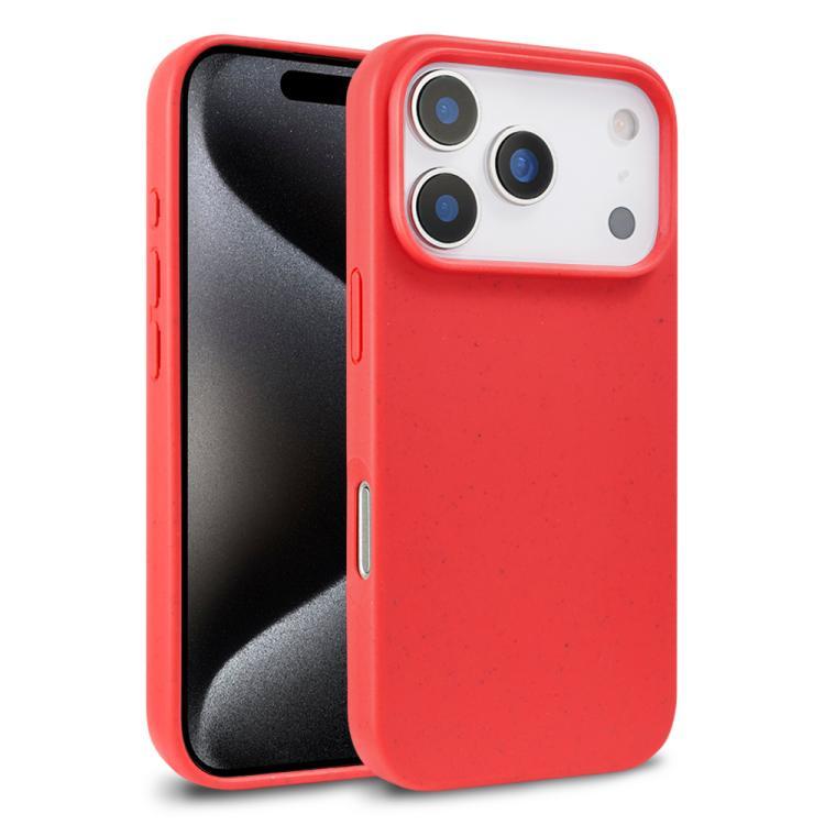 Compatible with iPhone 18 Pro Max Wheat Straw TPU Phone Case - Red
