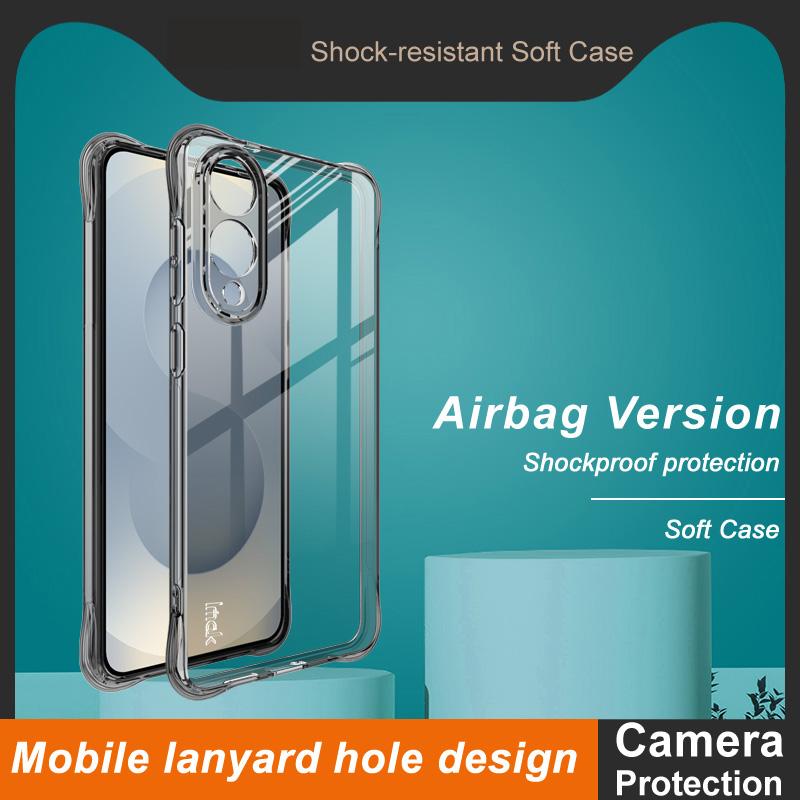 For Samsung Galaxy S25 Edge 5G imak Shockproof Airbag TPU Phone Case(Transparent Black)