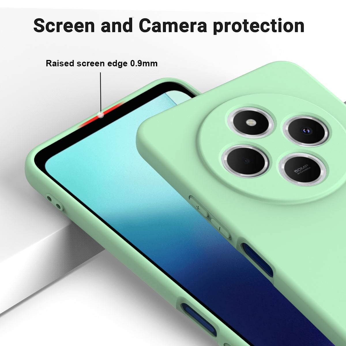 For Redmi 14C 4G Solid Color Liquid Silicone Dropproof Full Coverage Phone Case(Green)