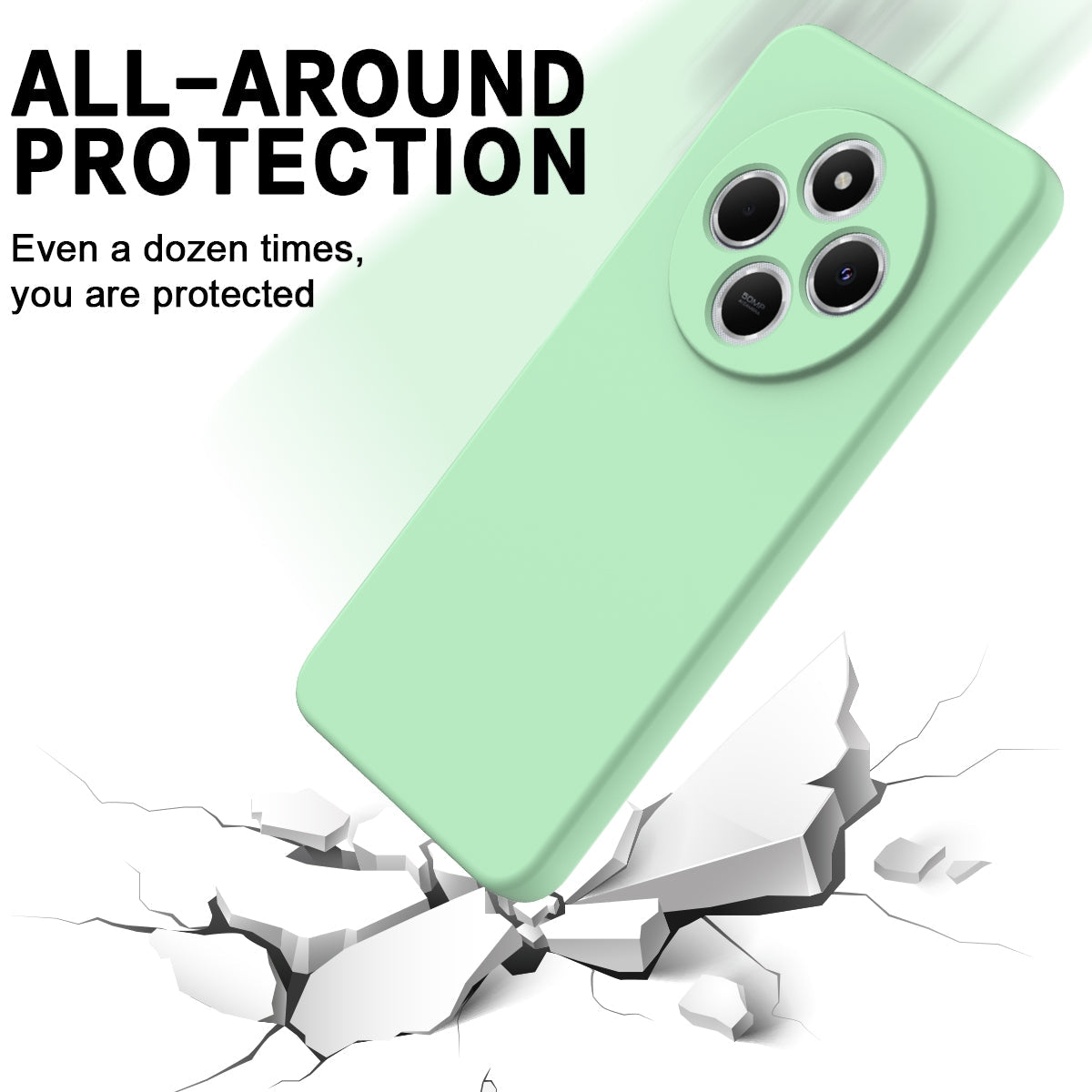 For Redmi 14C 4G Solid Color Liquid Silicone Dropproof Full Coverage Phone Case(Green)