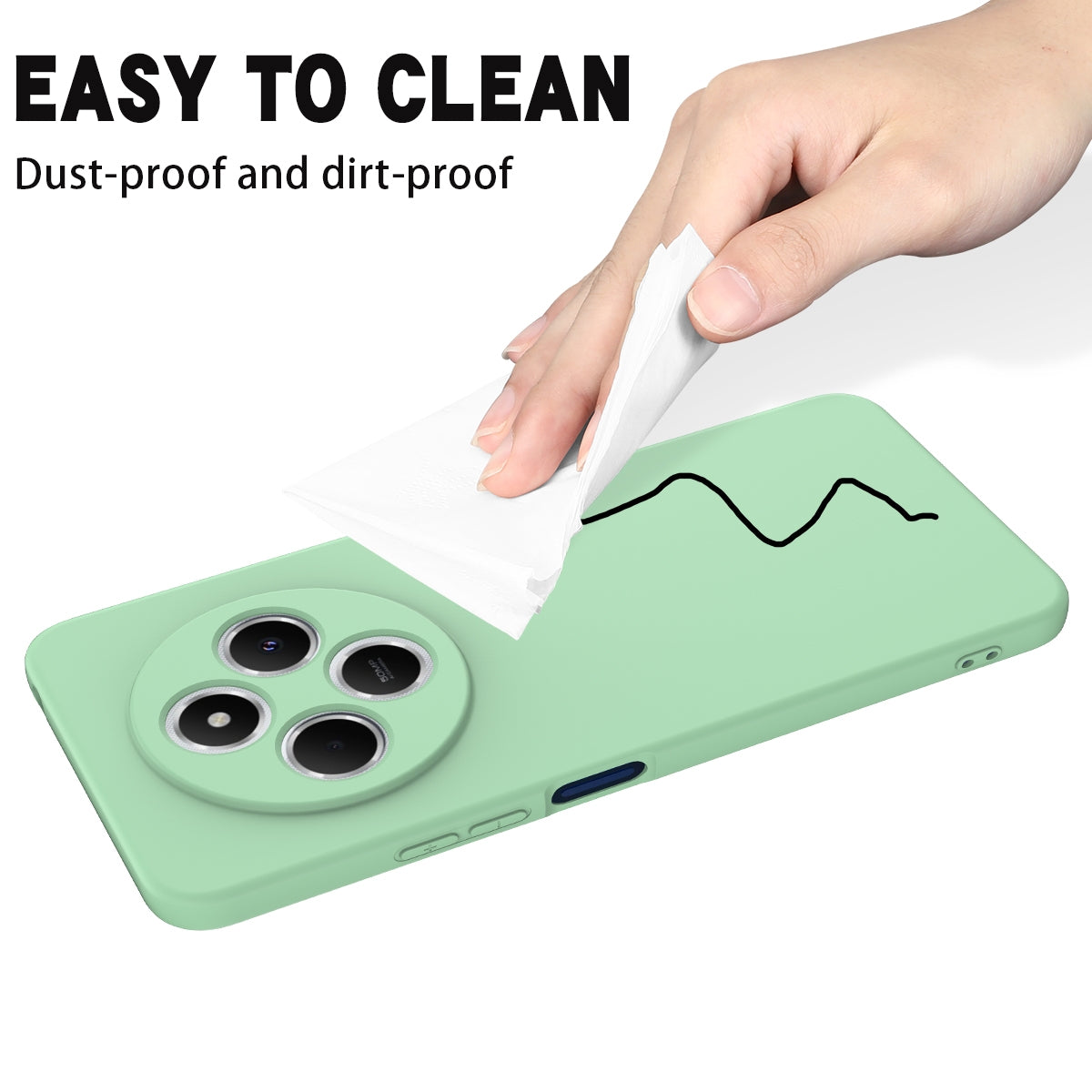 For Redmi 14C 4G Solid Color Liquid Silicone Dropproof Full Coverage Phone Case(Green)