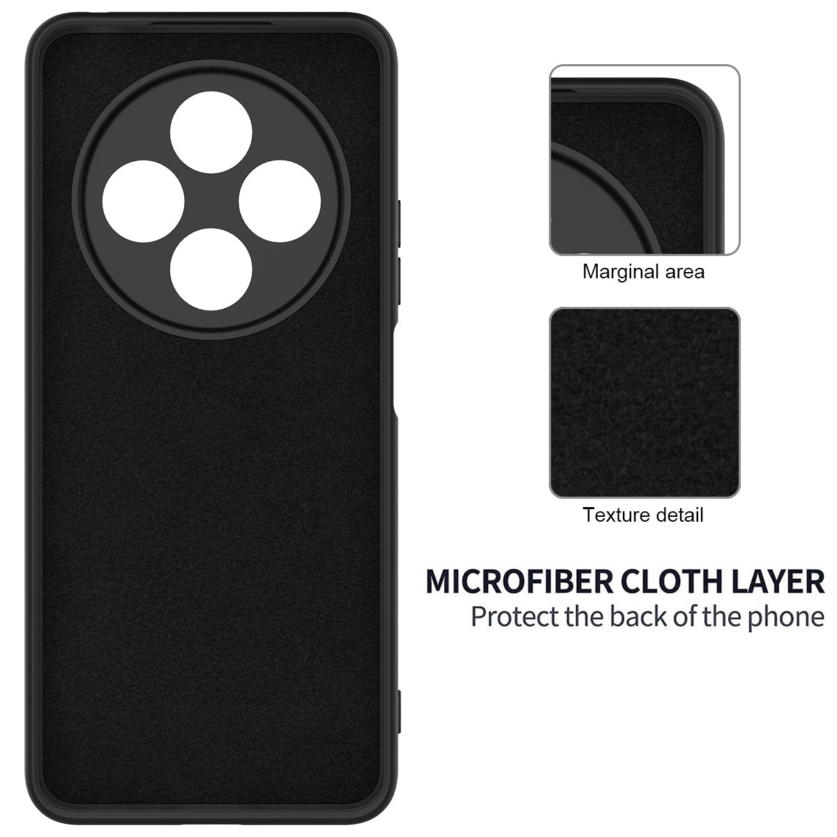 For Redmi 14C 4G Solid Color Liquid Silicone Dropproof Full Coverage Phone Case(Black)