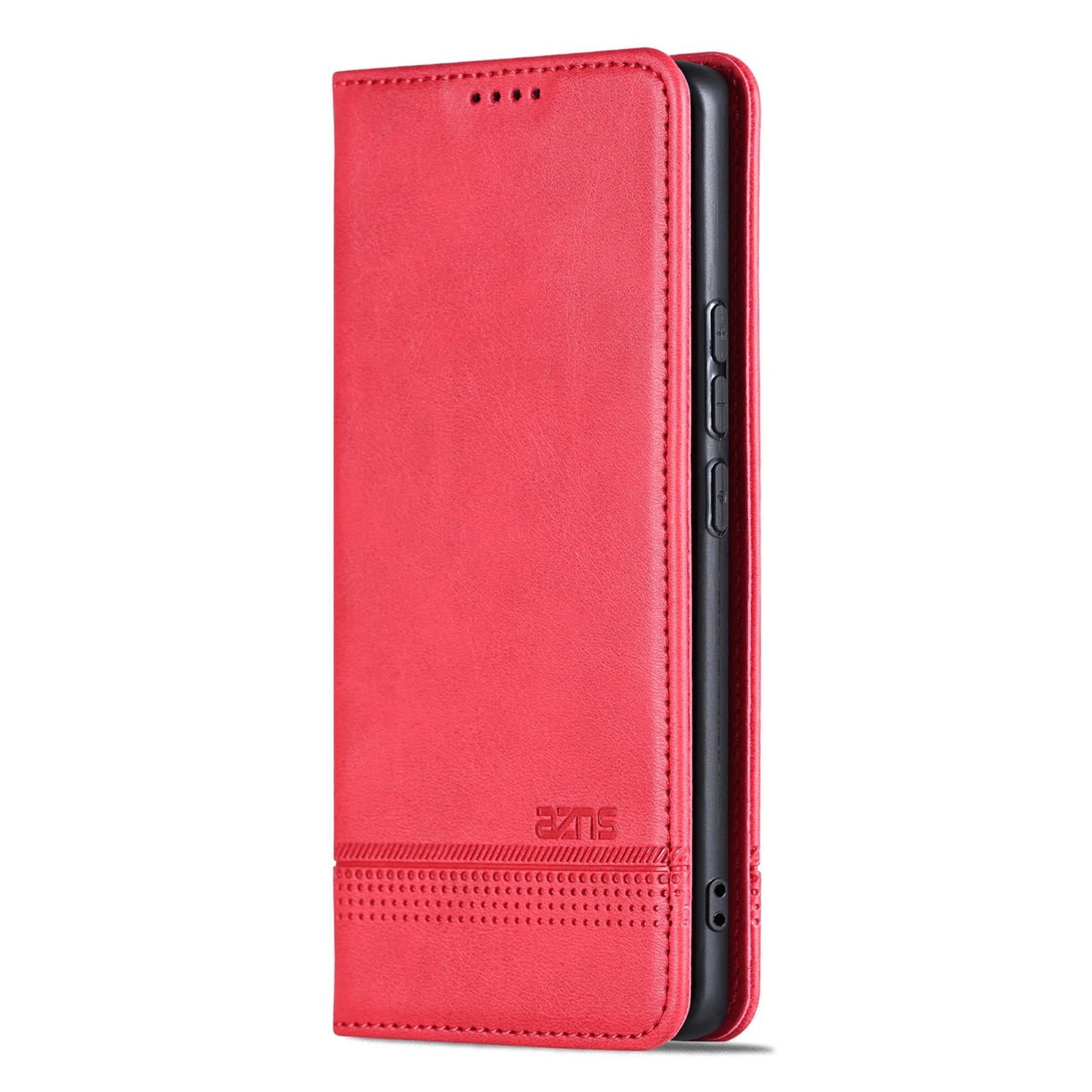For Samsung Galaxy S25 Edge 5G AZNS Magnetic Calf Texture Flip Leather Phone Case(Red)