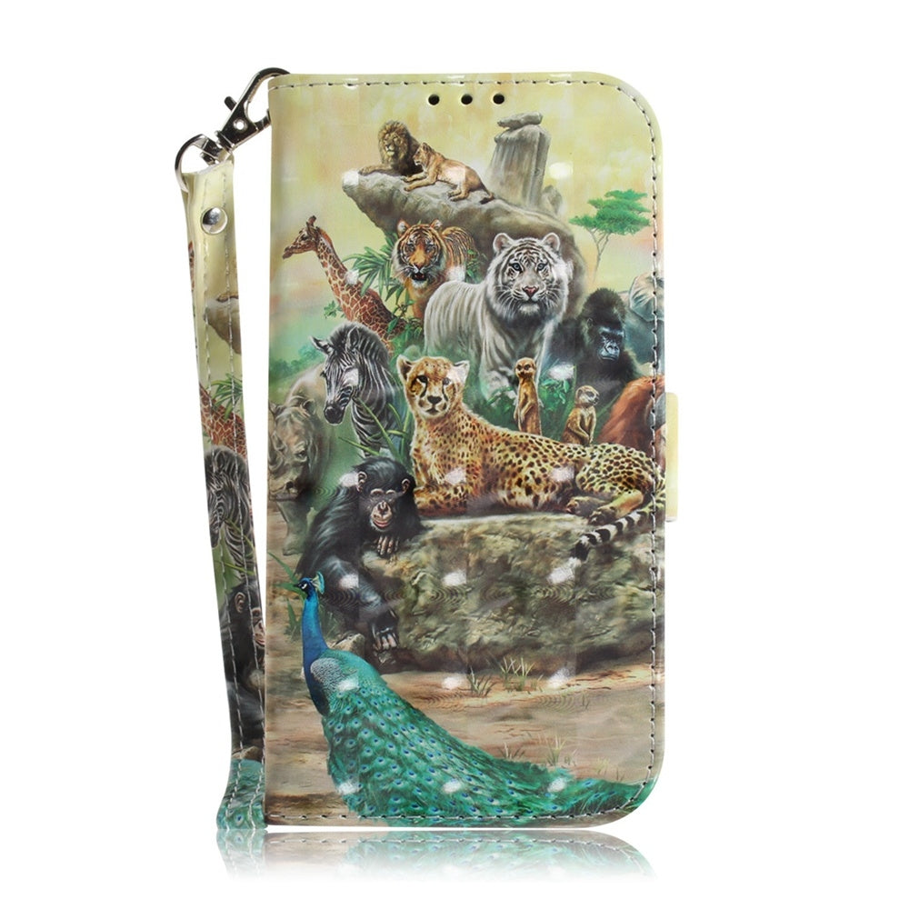 For Redmi 14C 4G 3D Colored Flip Leather Phone Case(Zoo)