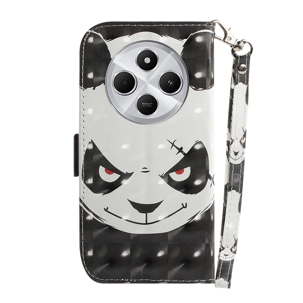 For Redmi 14C 4G 3D Colored Flip Leather Phone Case(Angry Bear)