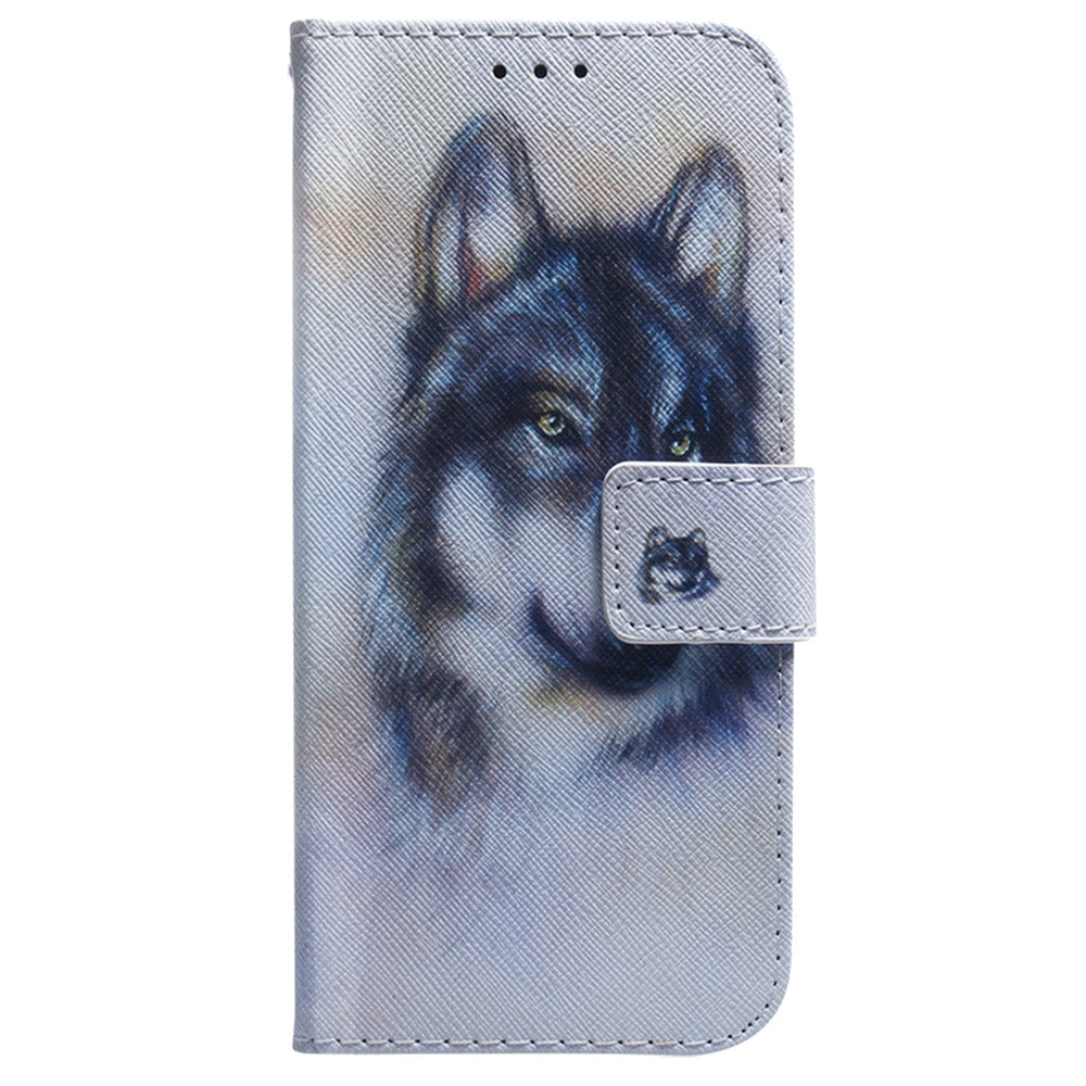 For Xiaomi 15 Pro Coloured Drawing Flip Leather Phone Case(White Wolf)