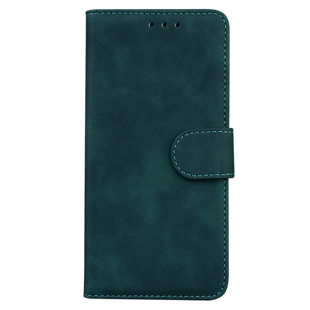 For Redmi 14C 4G Skin Feel Pure Color Flip Leather Phone Case(Green)