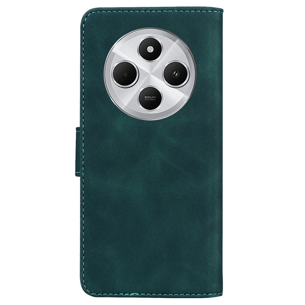 For Redmi 14C 4G Skin Feel Pure Color Flip Leather Phone Case(Green)