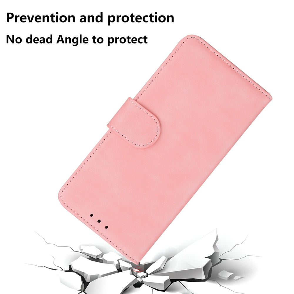 For Redmi 14C 4G Skin Feel Pure Color Flip Leather Phone Case(Pink)
