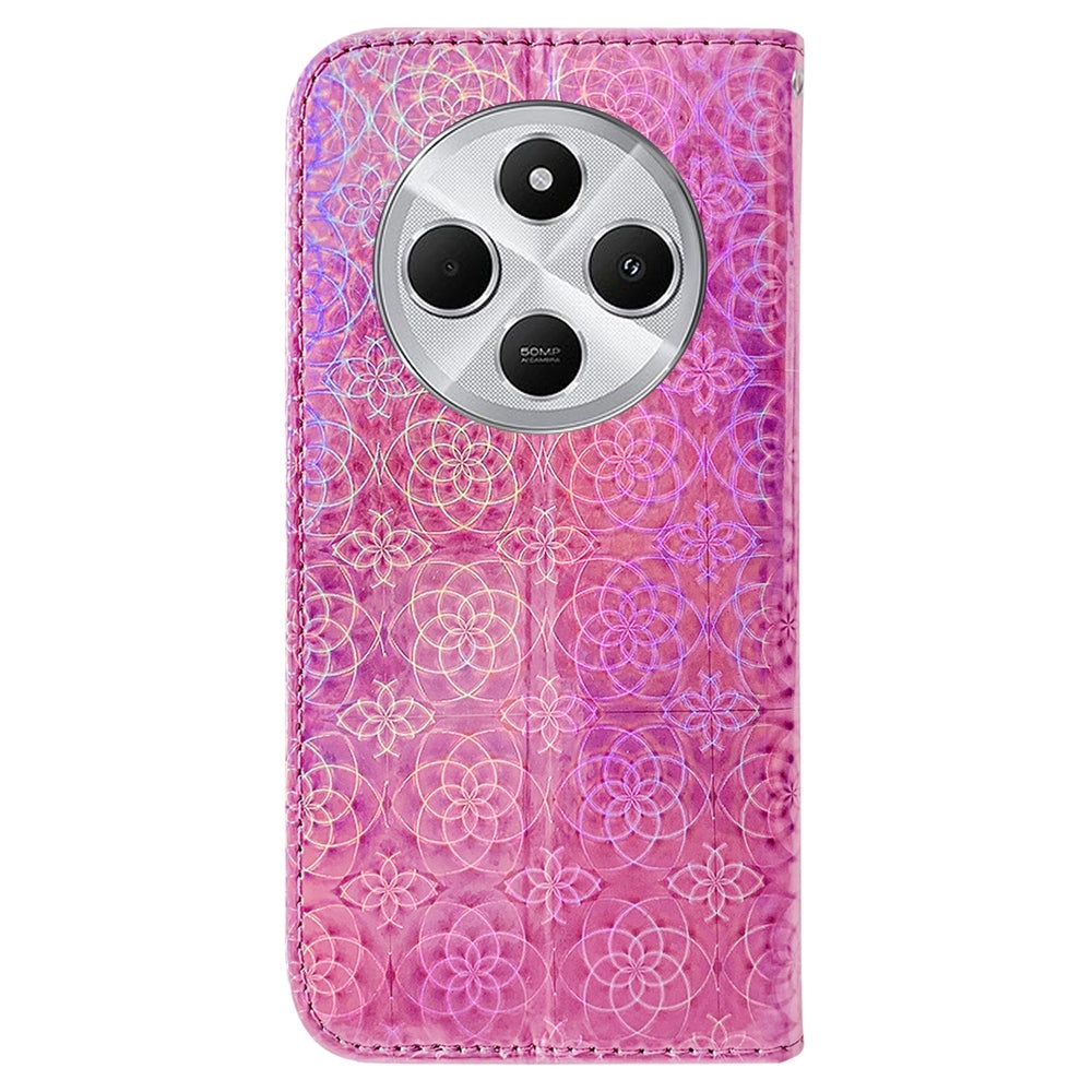 For Redmi 14C 4G Colorful Magnetic Buckle Leather Phone Case(Pink)