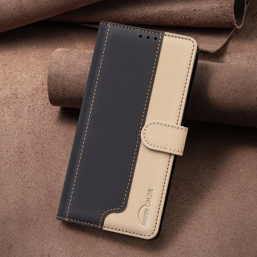 For iPhone 16e Color Matching RFID Anti-theft Leather Phone Case(Black)