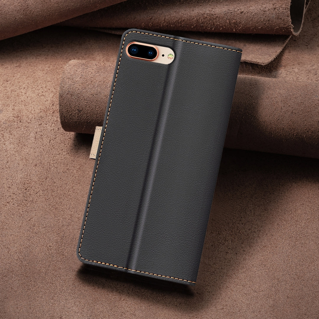 For iPhone 16e Color Matching RFID Anti-theft Leather Phone Case(Black)