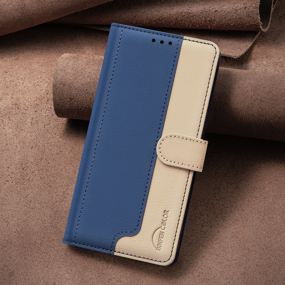 For iPhone 16e Color Matching RFID Anti-theft Leather Phone Case(Blue)