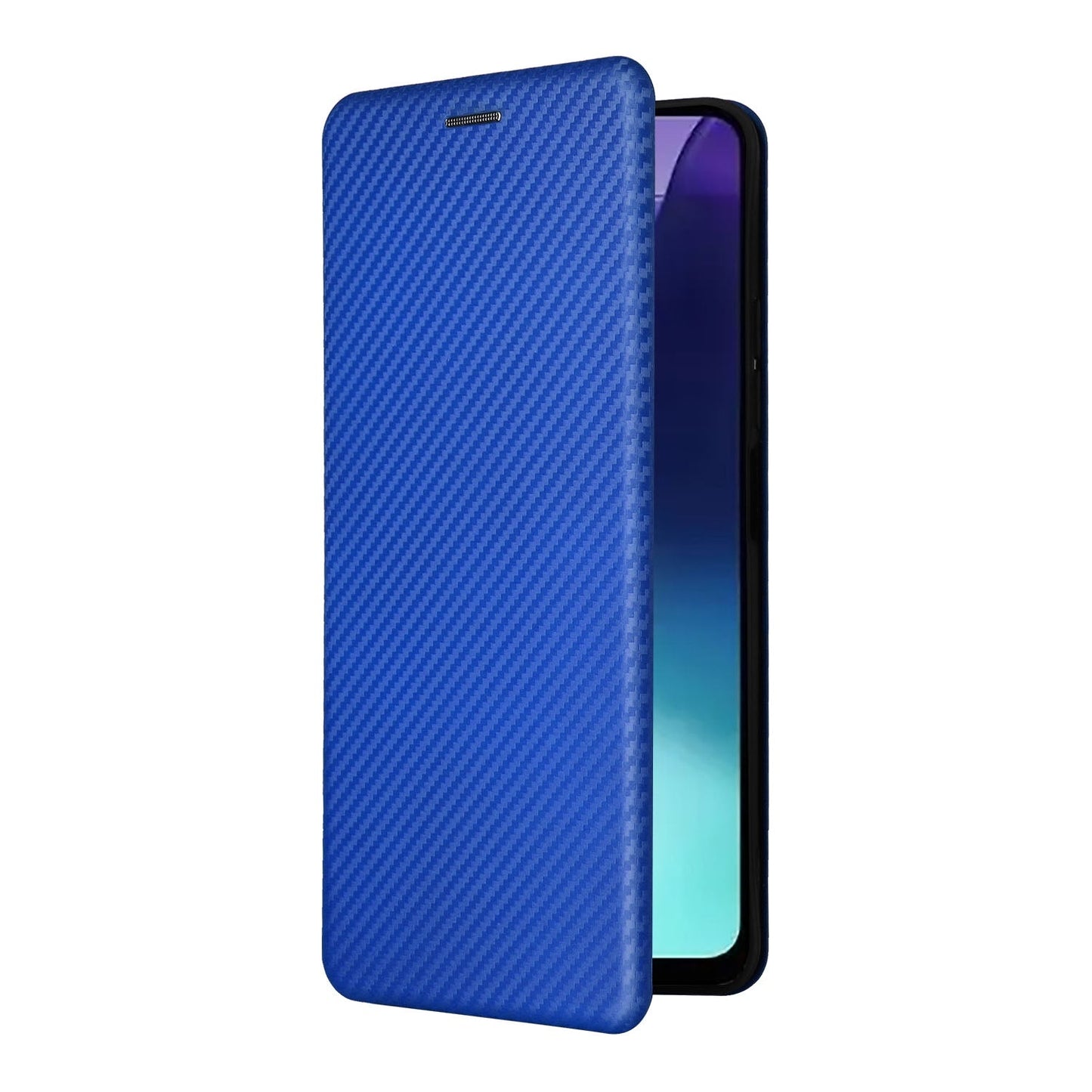 For Redmi 14C Carbon Fiber Texture Flip Leather Phone Case(Blue)