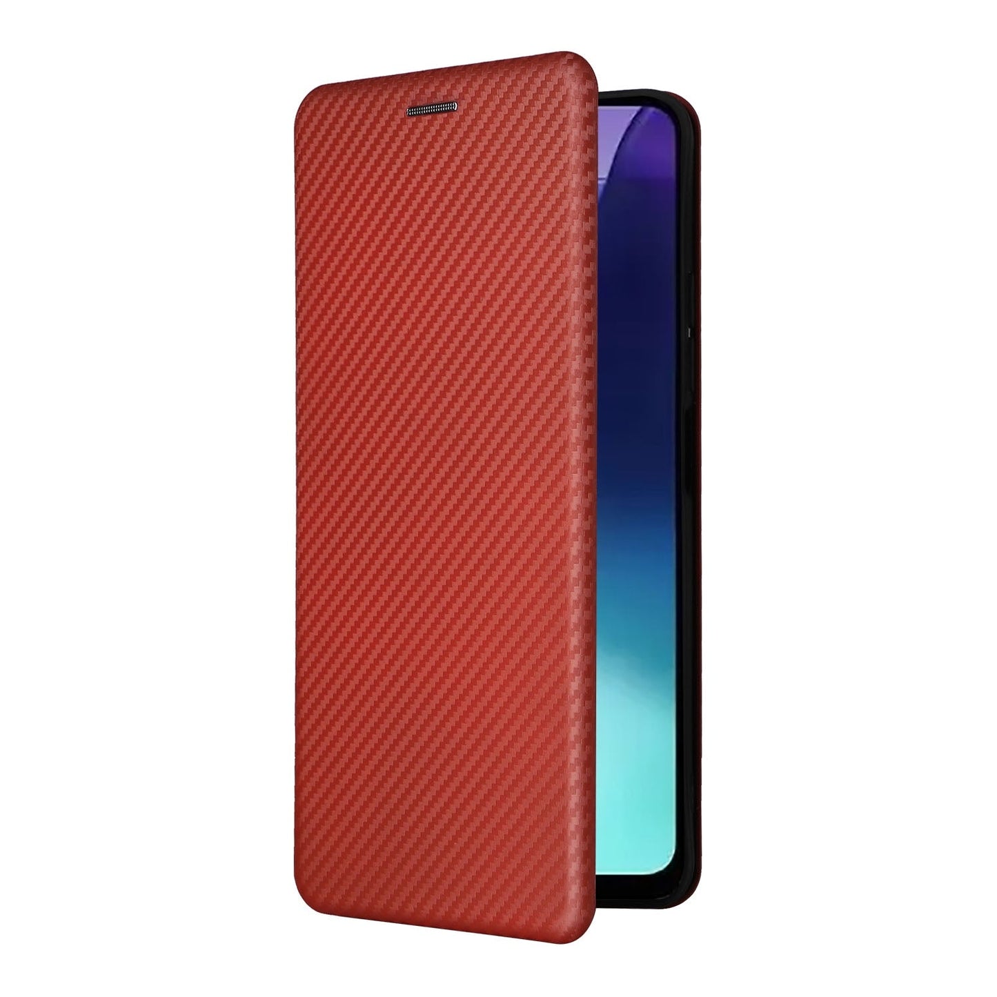 For Redmi 14C Carbon Fiber Texture Flip Leather Phone Case(Brown)