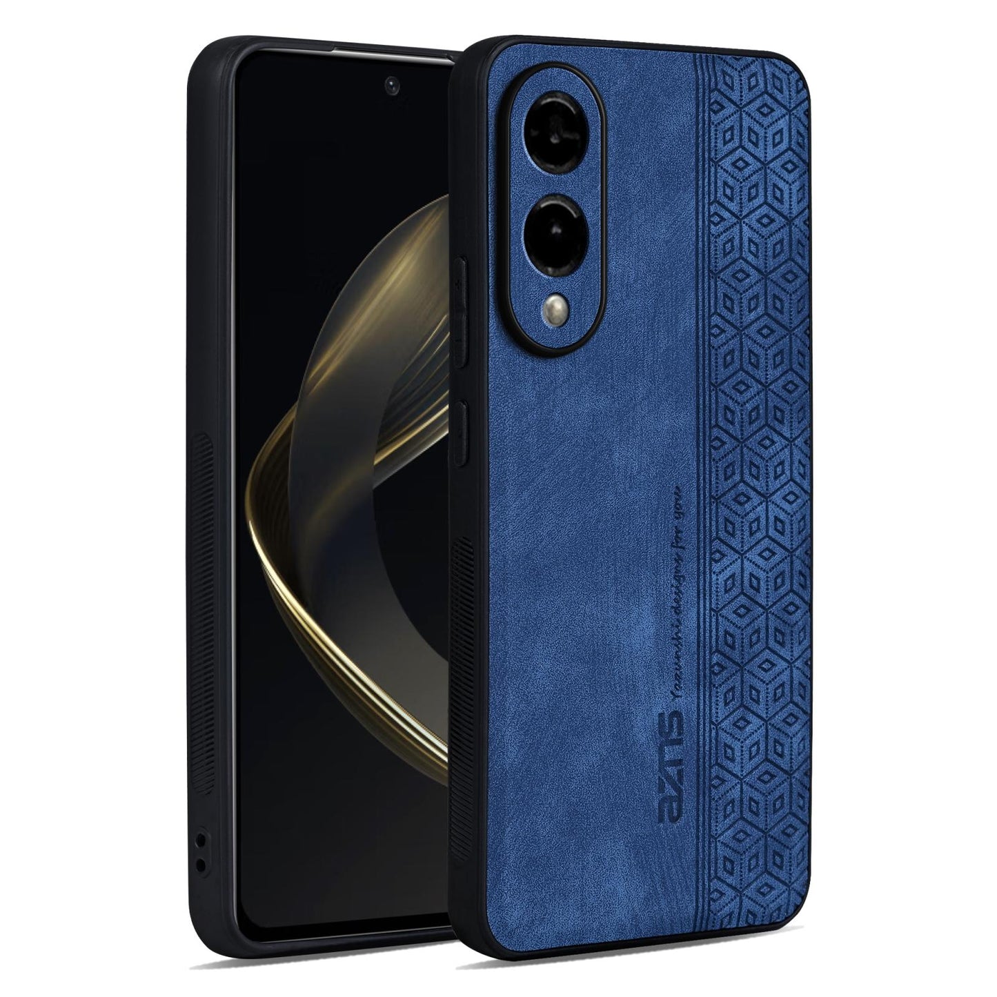 For Samsung Galaxy S25 Edge 5G AZNS 3D Embossed Skin Feel Phone Case(Sapphire Blue)