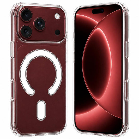 Compatible with iPhone 18 Pro Max Large Hole Camera MagSafe Magnetic Clear Acrylic TPU Case - Transparent