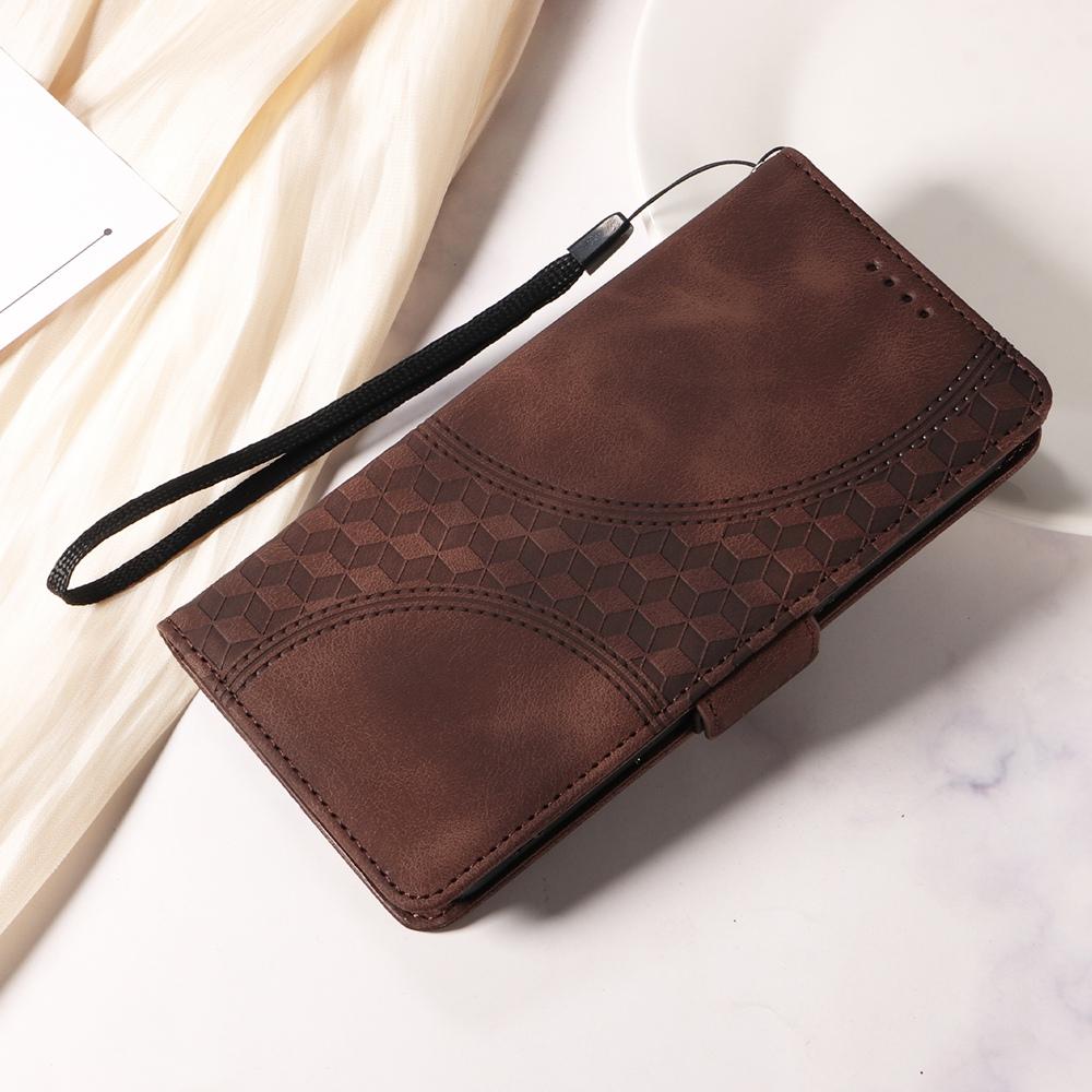 For vivo V50 Embossed Rhombus Starry Leather Phone Case(Brown)