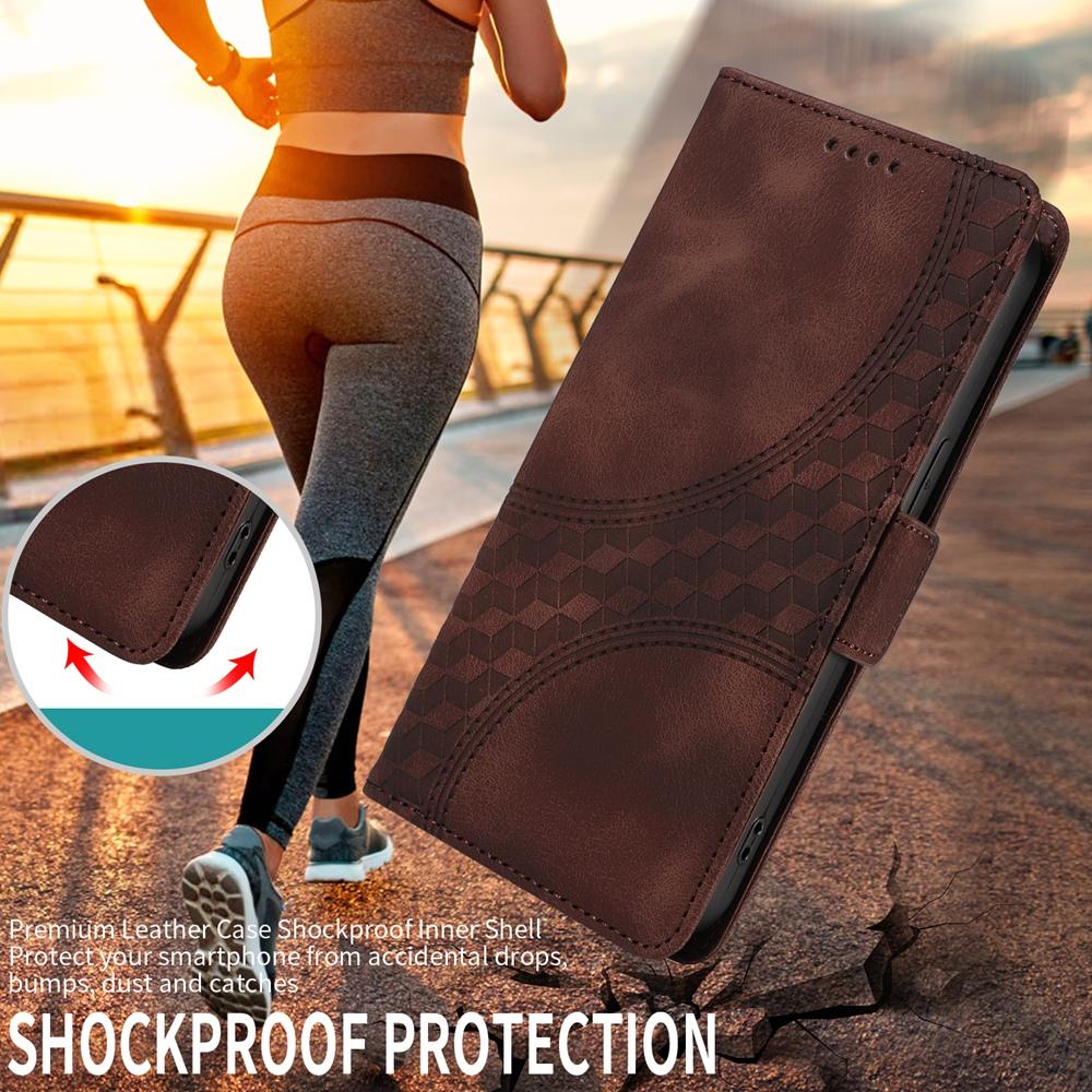 For vivo V50 Lite 4G / 5G Embossed Rhombus Starry Leather Phone Case(Brown)