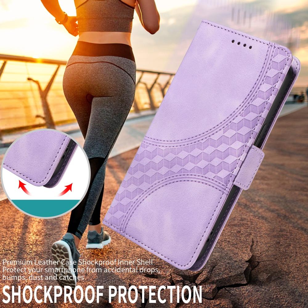For vivo V50 Lite 4G / 5G Embossed Rhombus Starry Leather Phone Case(Purple)