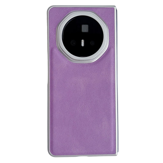 For Honor Magic V3 Metallic Paint Skin Feel Leather Phone Case(Purple)